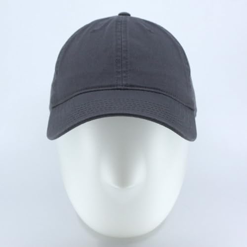 Classic Blank Dad Hat Cotton Adjustable Strap Baseball Cap - color: Charcoal Gray