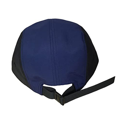5 Panel Baseball Cap Camp Cap Taslon Short Brim Cap Quick Dry Hat Flat Bill Big Size Large Caps Oversize Running Hat - color: Black&blue, size: 7 1/2