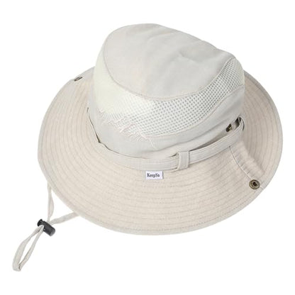 Men’s UV Sun Hat, Breathable Mesh Bucket Hat, Adjustable Chin Strap, Lightweight Foldable Outdoor Fishing Hiking Hat - color: #B32 Khaki, size: 7 1/4-7 5/8