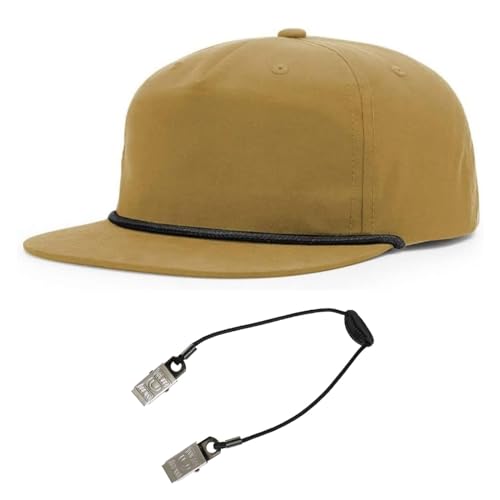 Richardson 256 Umpqua Grandpa Flip-Up Stay Pinch Cap Bundle w/Cap Catcher - color: Biscuit W/ Black Rope