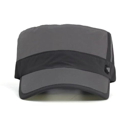 FASHIXD Mesh Military Hat for Men Summer Army Cap Quick Qry Short Bill Hat Cadet Caps - color: Gray
