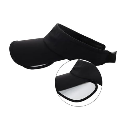 Summer Sun Visor Hat with Retractable Brim, Sun Golf Visor Hats Beach Hats for Men Women - color: Black-1