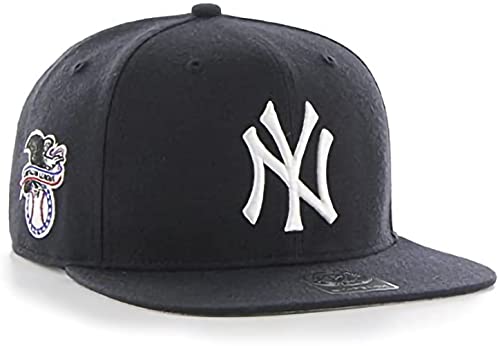 47 MLB Sure Shot Captain Hat Adjustable Structured 6-Panel Snapback Hat Cap, Adult One Size Fits All - color: New York Yankees