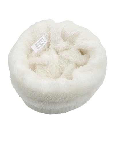 Women Girls Winter Sequin Beanie Hat with Faux Fur Pom Pom Knit Skull Cap - color: Glitter-white
