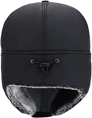 Winter 3 in 1 Thermal Fur Lined Trapper Hat with Ear Flap Full Face Warmer Cover Windproof Cycling Motorcycle Headwear - color: 3-in-1 Black