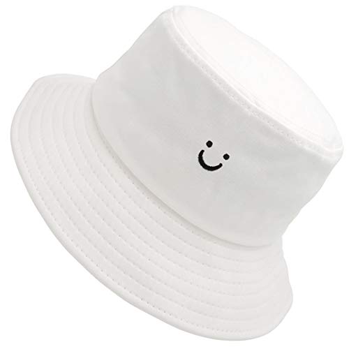 MaxNova Bucket Hats Summer Travel Beach Sun Hat Outdoor Cap Unisex 2pack - color: White/Navy