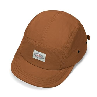 Croogo Short Brim Hat for Men Nylon Quick-Dry 5 Panel Running Baseball Cap - color: Caramel