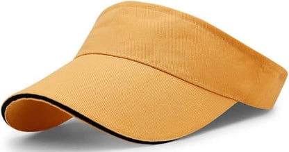 Unisex Sun Visor Hat Empty Top Baseball Cap Lightweight Sun Hat Beach Cap with Adjustable Strap for Running, Tennis, Golf - color: Yellow