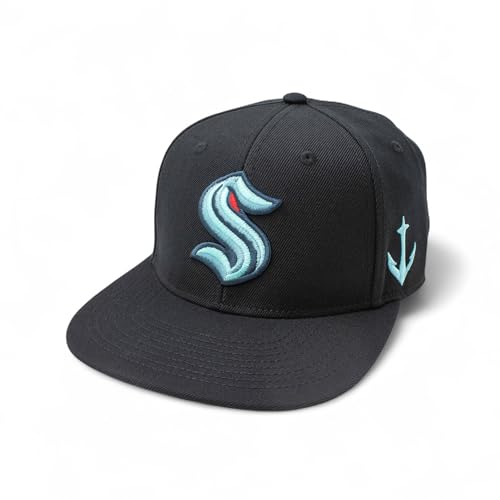 AMERICAN NEEDLE Officially Licensed NHL National Hockey League Archive 400 Adjustable Snapback Baseball Hat - color: Seattle Kraken (Black)