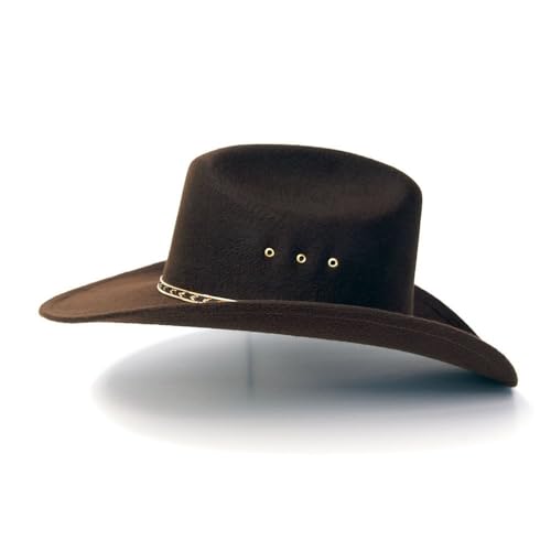 Western Express Felt Finish Cowboy Hat - Cattleman Style with Gold Hat Band | Cowboy & Cowgirl Hats for Men and Women - color: Brown, size: 7
