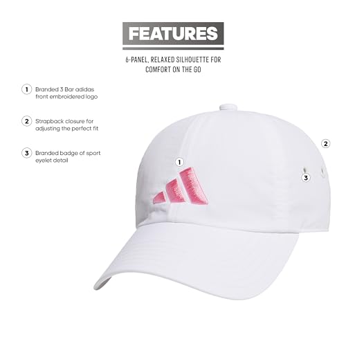 adidas Women's Influencer Hat - color: White/Bliss Pink