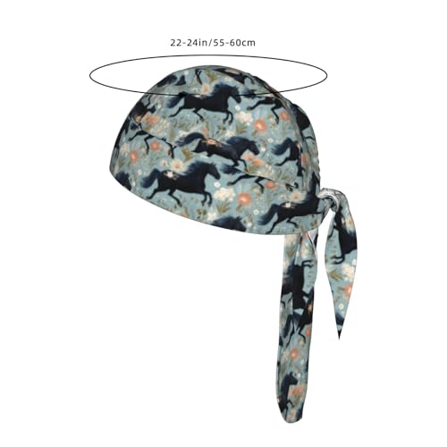 Adjustable Cycling Cap, Quick Dry Sports Bandana Skull Cap Helmet Liner - color: Funny Horses Flower