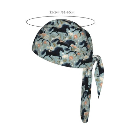 Adjustable Cycling Cap, Quick Dry Sports Bandana Skull Cap Helmet Liner - color: Funny Horses Flower