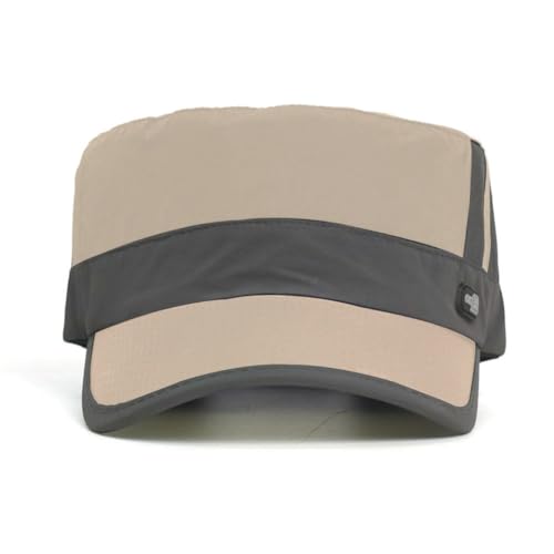 FASHIXD Mesh Military Hat for Men Summer Army Cap Quick Qry Short Bill Hat Cadet Caps - color: Khaki