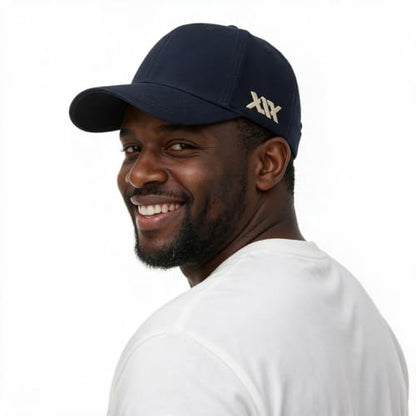 XXL Baseball Cap for Big Heads 23.6"-26.8" Adjustable Cotton Dad Hat - color: Navy Blue