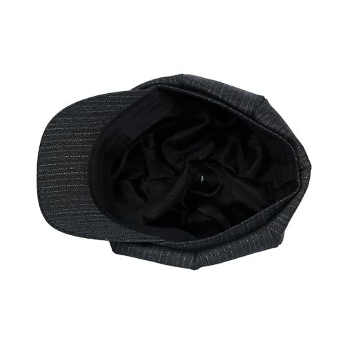 ililily Washed Cotton Newsboy Cabbie Cap Corduroy Duck Bill Flat Hunting Hat - color: Herringbone Dark Grey