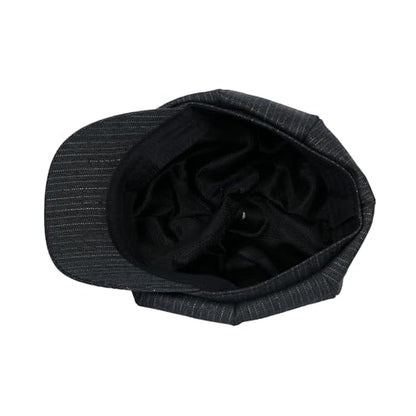 ililily Washed Cotton Newsboy Cabbie Cap Corduroy Duck Bill Flat Hunting Hat - color: Herringbone Dark Grey