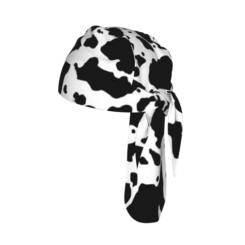 Do Rag Skull Cap Breathable Cycling Cap Adjustable Headscarf Helmet Liner for Men Women - color: Cow Print