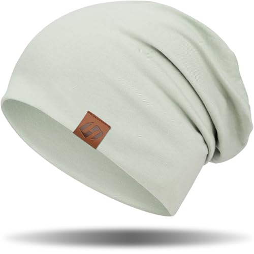 Beanie Cotton Soft and Skin Friendly Unisex Beanie Hat Beanies Hats Men Slouchy Beanie Hats for Women - color: Light Green