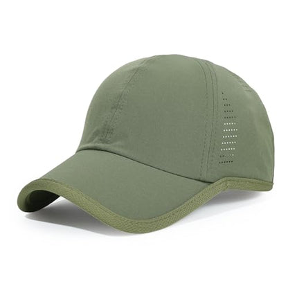 HH HOFNEN Quick Dry Baseball Hat Unstructured Athletic Golf Cap Women Men - color: 1-olivegreen