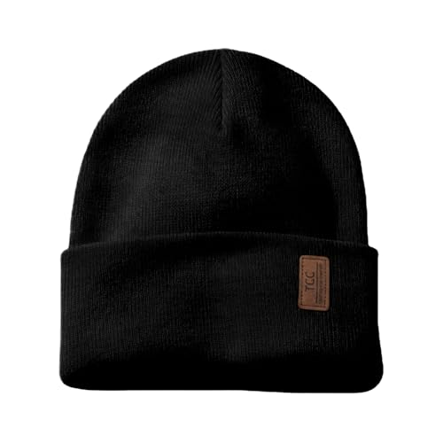 Beanie for Men Women | Cuffed Thick Soft Knitted Unisex Winter Hat Beanies Skull Cap - color: A01- Black