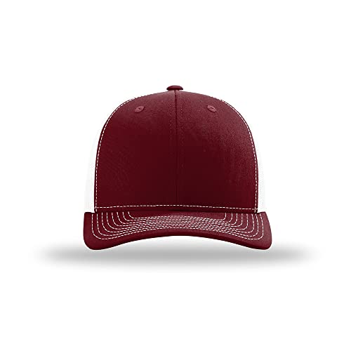 Richardson 112 Classic Six-Panel Adjustable Snapback Trucker Cap - color: Cardinal/White