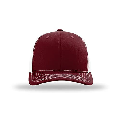 Richardson 112 Classic Six-Panel Adjustable Snapback Trucker Cap - color: Cardinal/White