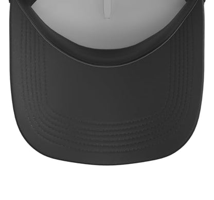 Dirt Bike Motocross Trucker Hat with Adjustable Mesh Back - color: Black/White