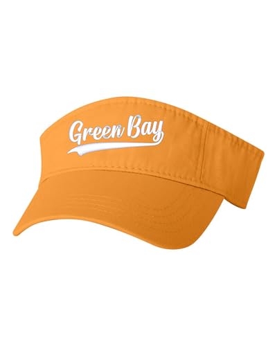 Go All Out City of Green Bay Wisconsin Fashion Script Bucket Ponytail Visor Embroidered Cap Dad Hat - color: Gold