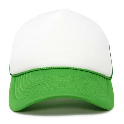DALIX Two Tone Trucker Hat Summer Mesh Cap with Adjustable Snapback Strap - color: Green, size: One Size