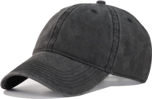 Vintage Washed Cotton Baseball Caps Men Women Adjustable Unstructured Low Profile Dad Hat - color: 1p-black