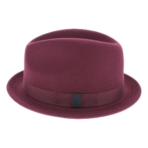 Hats in the Belfry Paine Stingy Brim Fedora - color: Burgundy, size: X-Large