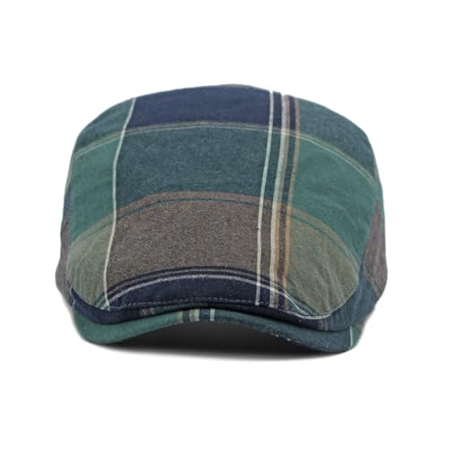 Plaid Newsboy Hats Flat Cap for Men Women Ivy Catsby Cabbie Driving Hat - color: Plaid-03-green
