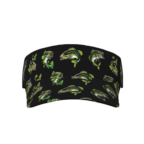 Sports Sun Visor Hats Adjustable Men Women Lightweight Packable Cooling Empty Top Visor Hat for Running, Tennis, Golf - color: Bass