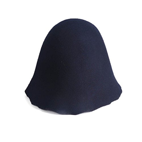 Wool Felt Cone Cloche Hood Millinery Hats Fascinators Block Base Body B107 - color: #11 Dark Blue