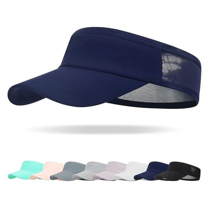 HH HOFNEN Sports Sun Visor Unisex Cooling Cap Lightweight Stretchy Packable - color: #1 Navy