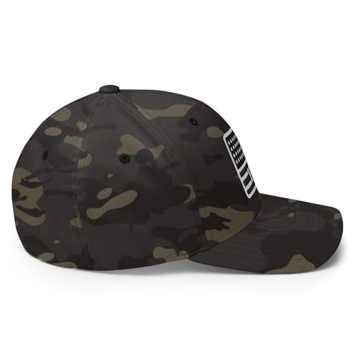 FX FAFO USA Flag Fitted Hat Embroidered Curved Bill Mid Crown Closed-Back Structured Twill Cap - color: Multicam Black, size: Large-X-Large