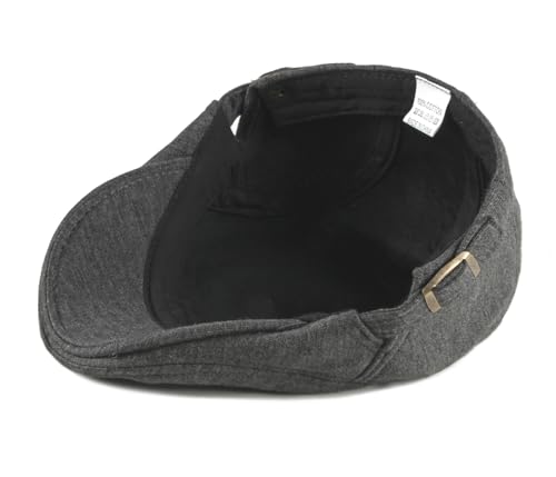 Quanhaigou Men's Cotton Flat Ivy Gatsby Newsboy Driving Hat Adjustable Irish Cabbie Ivy Driving Hunting Cap - color: Cotton Light Grey