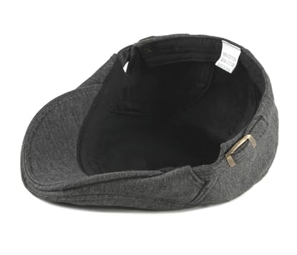 Quanhaigou Men's Cotton Flat Ivy Gatsby Newsboy Driving Hat Adjustable Irish Cabbie Ivy Driving Hunting Cap - color: Cotton Light Grey