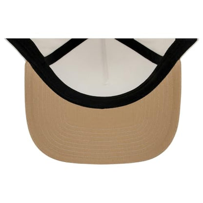 Lids Blank Hook Shot A-Frame Adjustable Snapback Hat – Breathable Mesh & Lightweight | Curved Bill | One Size Fits Most - color: Ivory/Tan