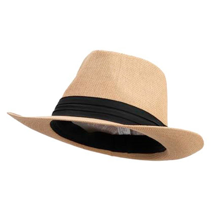 Jeanne Simmons Men's Large Brim Fedora Hat - color: Tan, size: Large