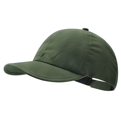 Clakllie Quick Dry 5 Panel Cap for Men Summer Folding Outdoor Hat Breathable Baseball Cap Unstructured Running Hiking Hats - color: Cduk-bssq2582-army Green