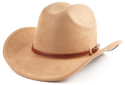 Pro Celia Cowboy Hat for Women and Men Wide Brim Western Cowgirl Hat - color: Camel