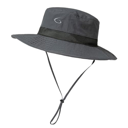TOP-EX Oversized Waterproof Mesh Sun Hat for Big Heads with Wide Brim - color: Dark Grey-2.7"brim, size: Large-X-Large