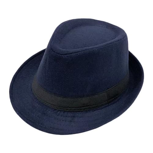 Mens Fedora Hats Classic Manhattan Womens Fedora Hat - color: Navy