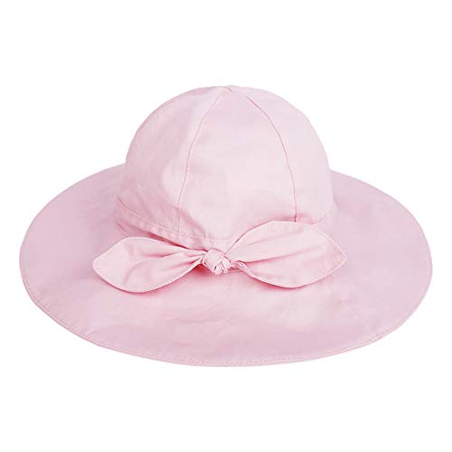 Baby Toddler Sun Protection Bucket Hat Infant Beach Summer Hats for Girl - color: Light Pink, size: 12-24 Months