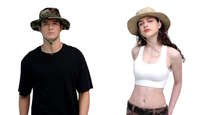 Sun Hats for Men Women Bucket Hat UPF 50+ Boonie Hat Foldable UV Protection Hiking Beach Fishing Summer Safari - color: 1pack-beige