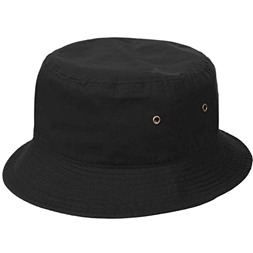 Falari Men Women Unisex Cotton Bucket Hat 100% Cotton Packable for Travel Fishing Hunting Summer Camp - color: Black, size: Small-Medium