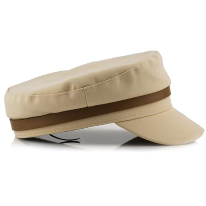 Womens Newsboy Cap French Fashion Hats Summer Cabbie Baker Boy Hat for Fall Beret Cap - color: T1-flat-beige