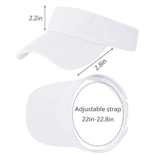 Rbenxia Adjustable Sport Visors Sun Visor Hats Cap Visors Women Men - color: White